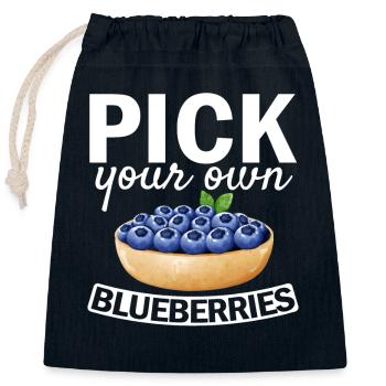 Heidelbeere Frucht Blaubeere - Verschließbarer Geschenkbeutel aus Baumwolle (25x30cm) - Navy - Vorne