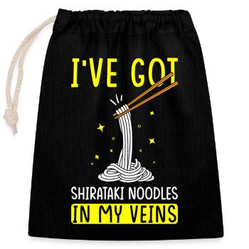 Nouilles Shiritaki - Sac cadeau en coton avec cordon (25 x 30 cm) - noir - Devant