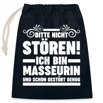 Physiotherapeutin Massage Masseurin - Verschließbarer Geschenkbeutel aus Baumwolle (25x30cm) - Navy - Vorne