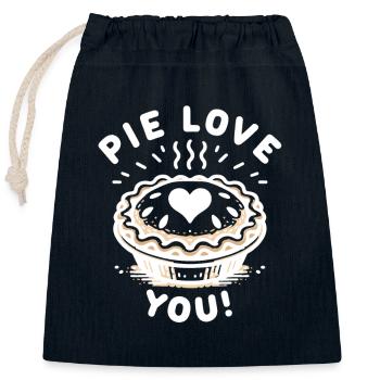 Pie liebt dich! - Verschließbarer Geschenkbeutel aus Baumwolle (25x30cm) - Navy - Vorne