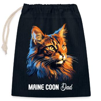 Maine Coon - Closable cotton gift bag (25x30cm) - navy - Front