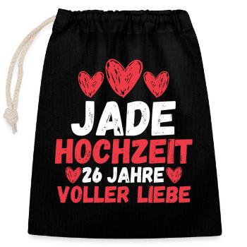 Ehe Jadehochzeit 26 Jahre Verheiratet Hochzeitstag - Verschließbarer Geschenkbeutel aus Baumwolle (25x30cm) - Schwarz - Vorne