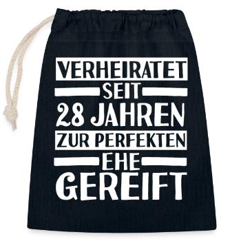 Ehe Nelkenhochzeit 28 Jahre Verheiratet Hochzeitst - Verschließbarer Geschenkbeutel aus Baumwolle (25x30cm) - Navy - Vorne