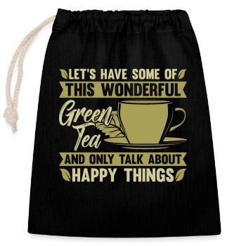 Tisane Prenons un peu de ce buveur de thé - Sac cadeau en coton avec cordon (25 x 30 cm) - noir - Devant