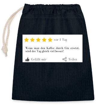 Kaffee durch Gin ersetzen! - Verschließbarer Geschenkbeutel aus Baumwolle (25x30cm) - Navy - Vorne