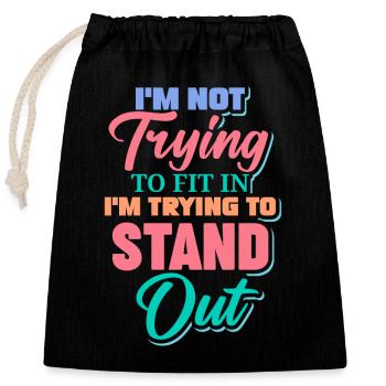 Androgynous LGBTQI Queer Genderfluid Non Binary - Closable cotton gift bag (25x30cm) - black - Front