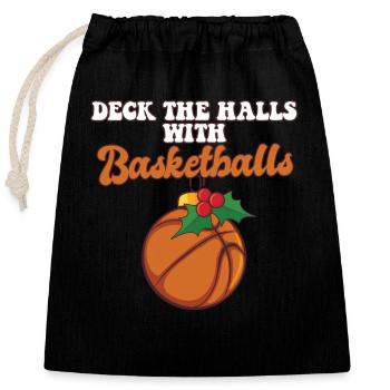 Décorez les couloirs avec l’entraîneur de basket-ball - Sac cadeau en coton avec cordon (25 x 30 cm) - noir - Devant