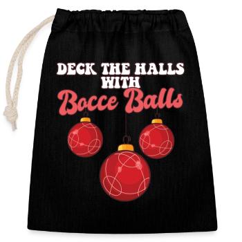Pétanque, joueur, entraîneur, boules de Noël, jeu de tableaux, les couloirs - Sac cadeau en coton avec cordon (25 x 30 cm) - noir - Devant
