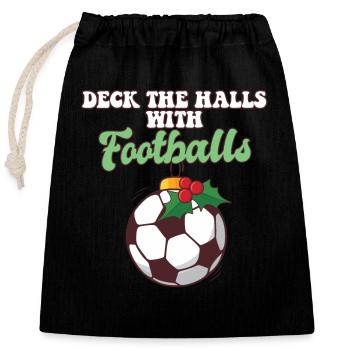 Décorez les couloirs avec un entraîneur de joueur de football - Sac cadeau en coton avec cordon (25 x 30 cm) - noir - Devant