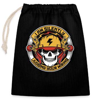Je suis en train de juger silencieusement votre ingénieur en électronique de câblage - Sac cadeau en coton avec cordon (25 x 30 cm) - noir - Devant