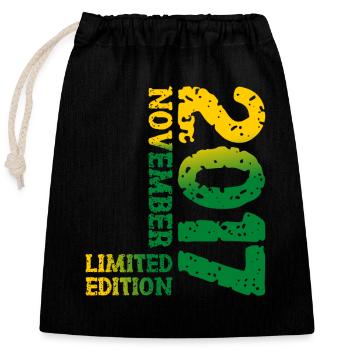 2017 Novembre Édition Limitée 6ème Anniversaire Décoration - Sac cadeau en coton avec cordon (25 x 30 cm) - noir - Devant