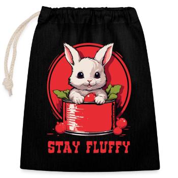 Reste moelleux, lapin mignon - Sac cadeau en coton avec cordon (25 x 30 cm) - noir - Devant