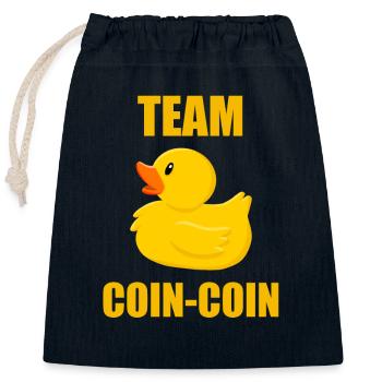 Team - Coin coin - Closable cotton gift bag (25x30cm) - navy - Front