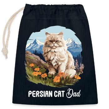 Chat persan Perser Katze - Sac cadeau en coton avec cordon (25 x 30 cm) - bleu marine - Devant