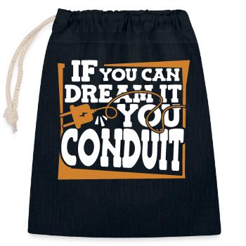 Si vous pouvez le rêver, vous conduisez un technicien en électronique - Sac cadeau en coton avec cordon (25 x 30 cm) - bleu marine - Devant