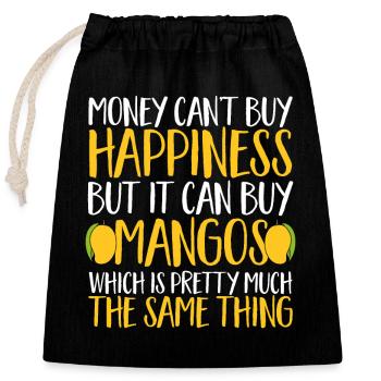 Mango Frucht Mango - Verschließbarer Geschenkbeutel aus Baumwolle (25x30cm) - Schwarz - Vorne