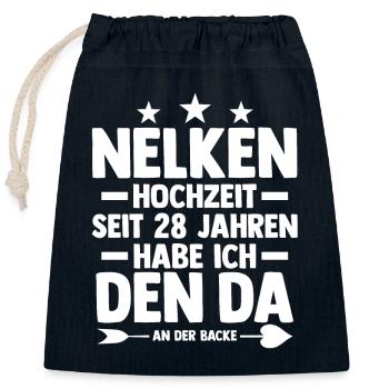 Ehe Nelkenhochzeit 28 Jahre Verheiratet Hochzeitst - Verschließbarer Geschenkbeutel aus Baumwolle (25x30cm) - Navy - Vorne