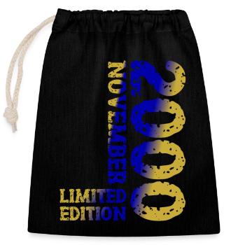 2000 November Limited Edition 23rd Birthday Decoration - Closable cotton gift bag (25x30cm) - black - Front