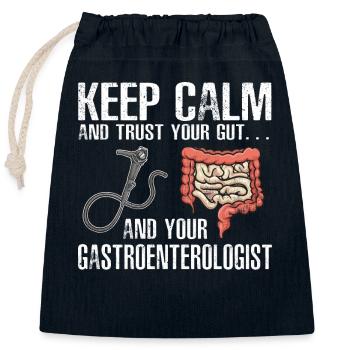 Gastro-entérologie Endoscopie Coloscopie - Sac cadeau en coton avec cordon (25 x 30 cm) - bleu marine - Devant