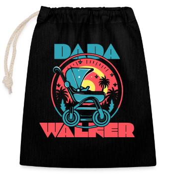 Daddy Dada Kinderwagen Babywalker - Verschließbarer Geschenkbeutel aus Baumwolle (25x30cm) - Schwarz - Vorne