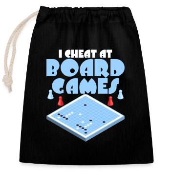 Je triche aux jeux de société Joueur de table Nerd Gamer - Sac cadeau en coton avec cordon (25 x 30 cm) - noir - Devant