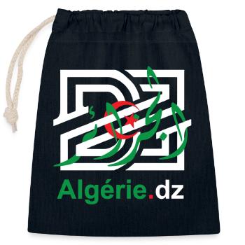 DZ For lovers of Algeria - Closable cotton gift bag (25x30cm) - navy - Front