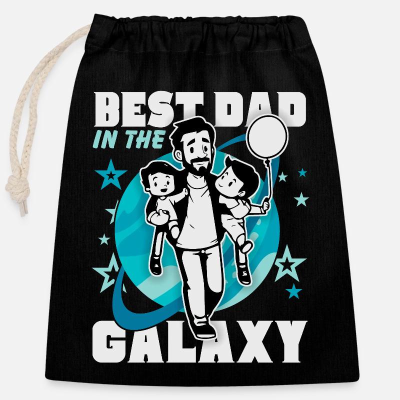 Best Dad, Dad, Father's Day, Dad Daddy Saying - Closable cotton gift bag (25x30cm) - black