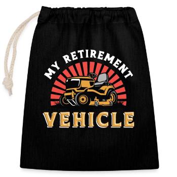 Tondeuse Mon Véhicule De Retraite Tracteur À Gazon Tonte - Sac cadeau en coton avec cordon (25 x 30 cm) - noir - Devant