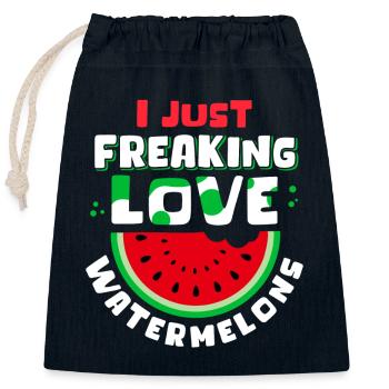 Watermelon Angurie Arbuse Pastry Gift - Closable cotton gift bag (25x30cm) - navy - Front