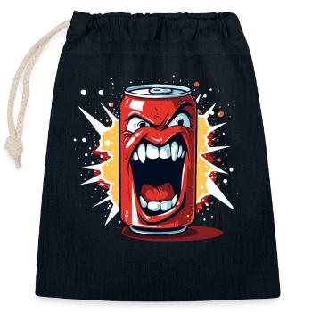 Wütende Getränke Dose - Verschließbarer Geschenkbeutel aus Baumwolle (25x30cm) - Navy - Vorne