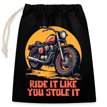 Conduisez-le comme volé : caferacer bike moto - Sac cadeau en coton avec cordon (25 x 30 cm) - noir - Devant