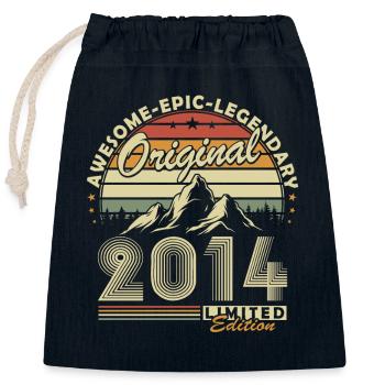 2014 Vintage Geburtstagsgeschenk 10 Jahre Retro - Verschließbarer Geschenkbeutel aus Baumwolle (25x30cm) - Navy - Vorne