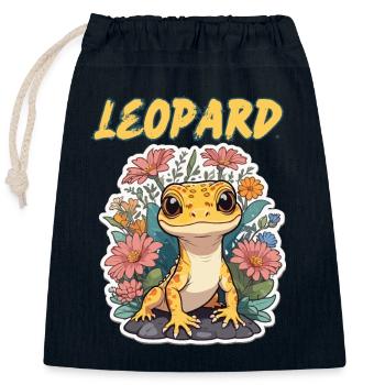 Leopard-Eidechse Gecko - Verschließbarer Geschenkbeutel aus Baumwolle (25x30cm) - Navy - Vorne