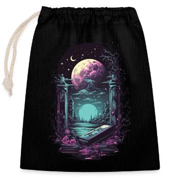 Gothique Vaporwave mysticisme obscurité oeuvre - Sac cadeau en coton avec cordon (25 x 30 cm) - noir - Devant