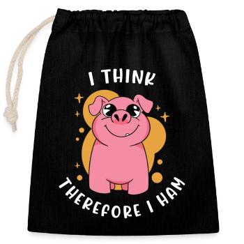 L’élevage porcin je pense donc je fais de l’élevage de porcs - Sac cadeau en coton avec cordon (25 x 30 cm) - noir - Devant