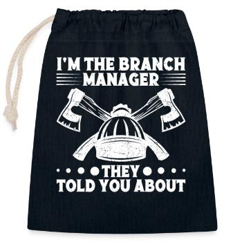 Équipement d’arboriculteur Outils de bûcheron Barils en bois - Sac cadeau en coton avec cordon (25 x 30 cm) - bleu marine - Devant