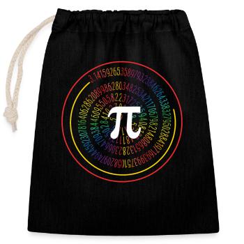 3.14 Pop Art Spiral Math Science Geek - Closable cotton gift bag (25x30cm) - black - Front