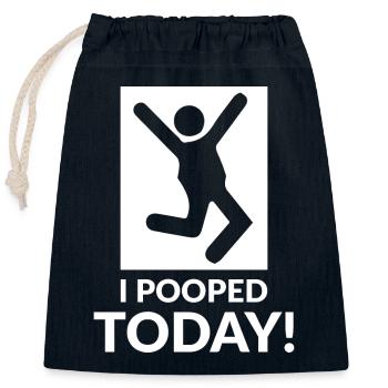 I pooped today - Verschließbarer Geschenkbeutel aus Baumwolle (25x30cm) - Navy - Vorne