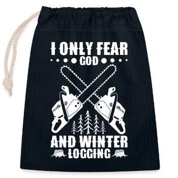 Wood chopping tools Lumberjack equipment Braces - Closable cotton gift bag (25x30cm) - navy - Front