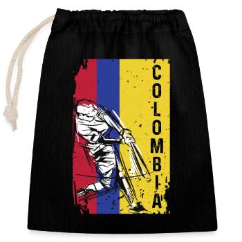 Championnat de Colombie de baseball - Sac cadeau en coton avec cordon (25 x 30 cm) - noir - Devant