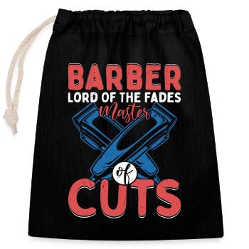 Seigneur De La Fondue Maître Des Coupes Coupe De Cheveux Ba - Sac cadeau en coton avec cordon (25 x 30 cm) - noir - Devant