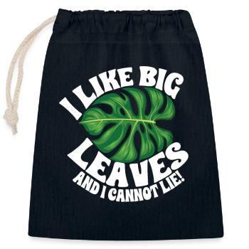Monstera Deliciosa Albo Plante d’intérieur botanique - Sac cadeau en coton avec cordon (25 x 30 cm) - bleu marine - Devant