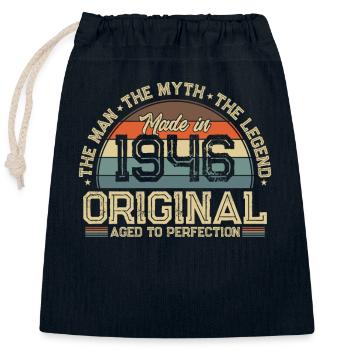 Chemise d’anniversaire 1946 pour les légendes - Sac cadeau en coton avec cordon (25 x 30 cm) - bleu marine - Devant
