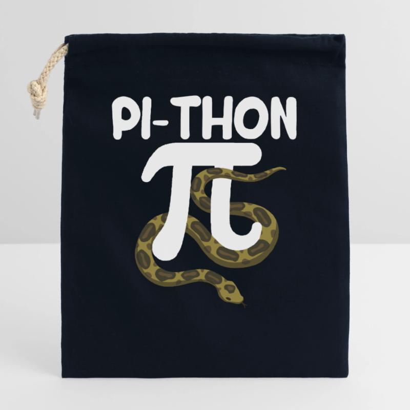 Pi-Thon Funny Pi Day Python Snake Math Closable cotton gift bag (25x30cm)