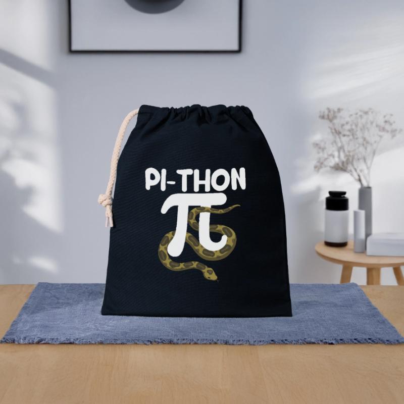Pi-Thon Funny Pi Day Python Snake Math Closable cotton gift bag (25x30cm)