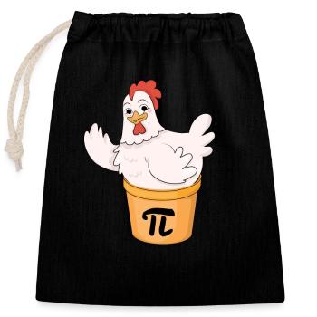Chicken Pot Pie Funny Math Pi Day Funny Cute - Closable cotton gift bag (25x30cm) - black - Front
