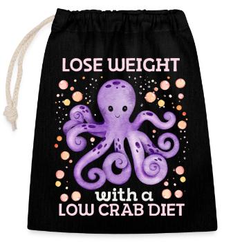 Calmar de dessin animé, pieuvre pieuvre, blague de poulpe - Sac cadeau en coton avec cordon (25 x 30 cm) - noir - Devant