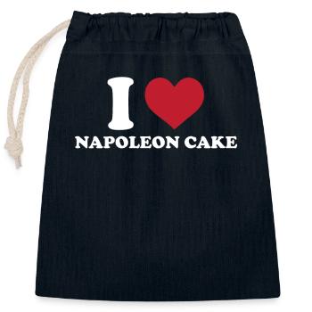 Ich Liebe Napoleon-kuchen - Verschließbarer Geschenkbeutel aus Baumwolle (25x30cm) - Navy - Vorne