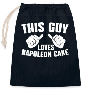 Dieser Typ Liebt Napoleon Kuchen - Verschließbarer Geschenkbeutel aus Baumwolle (25x30cm) - Navy - Vorne
