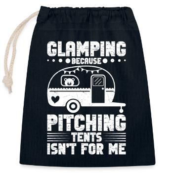 Glamper Vacances en camping en plein air Glamping - Sac cadeau en coton avec cordon (25 x 30 cm) - bleu marine - Devant